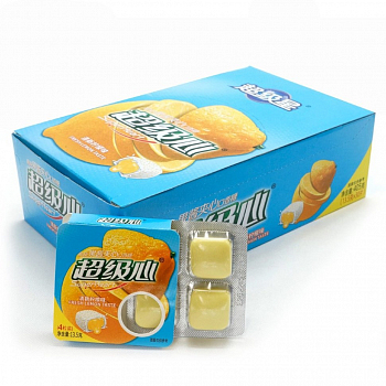 Жевательная резинка "Супер" с жидким центром внутри Лимон 16,6гр 1шт/30уп