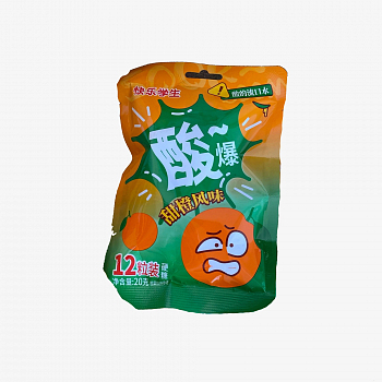 Кислые леденцы "KuaileXuesheng" Апельсин 20гр 1шт/20уп