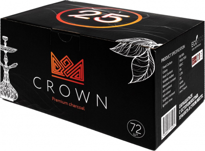 Crown 25мм, 72шт/уп - уголь для кальяна